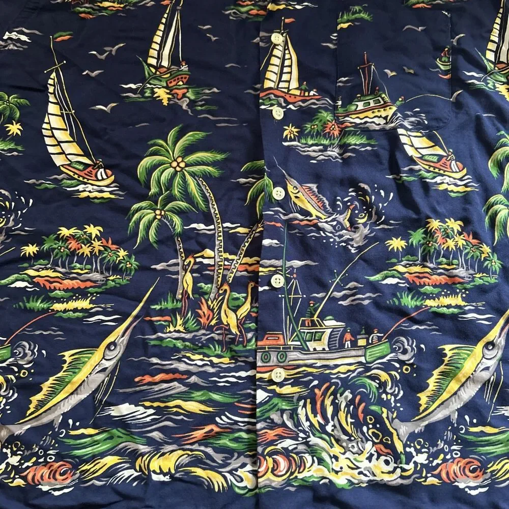 VtG Polo Ralph Lauren Caldwell Men’s XXL Hawaiian Fishing Camp Button Down Shirt